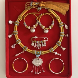 Baby Pure Silver Bracelet, 999 Pure Silver Longevity Lock, Silver Lock Set for the Year of the Horse, Gift for Newborns, Full Month, and First Birthday