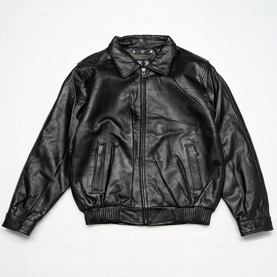 
Foreign trade special price American men's cowhide jacket lapel casual fashion large size high-end cotton genuine leather jacket