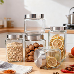 Glass Sealed Jar, Food-Grade Coffee Bean Jar, Pickle Jar, Pickled Vegetable Jar with Lid, Moisture-Proof, Dried Fruit, Grain Jar