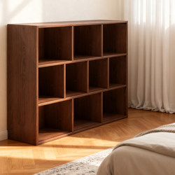 Bedside Bookshelf, Storage Cabinet, Integrated Bookshelf, Floor-Standing Storage Rack, Simple Cabinet, Bedroom Display Cabinet, Grid Cabinet Combination