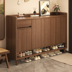 Solid Wood Core Shoe Cabinet for Home Entrance 2025 New Model Entryway Storage Cabinet Integrated Wall-Mounted Indoor Foyer Storage Shoe Rack