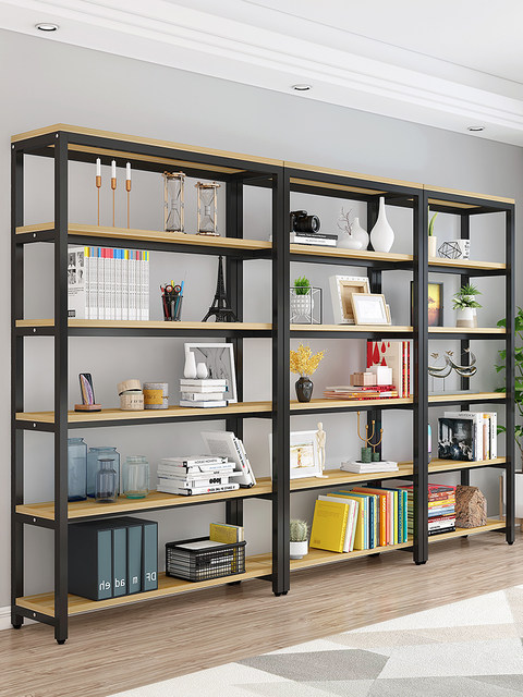 Multi-layer storage rack floor-standing bookshelf living room storage ...