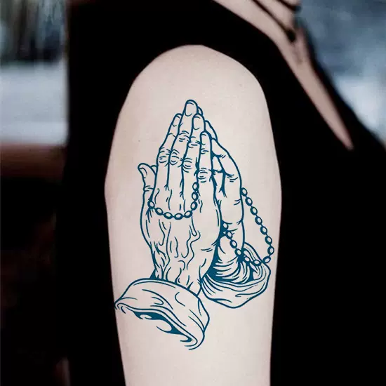 纹身贴防水男 持久花臂 佛手手臂胳膊逼真小臂大臂刺青贴纸佛纹身