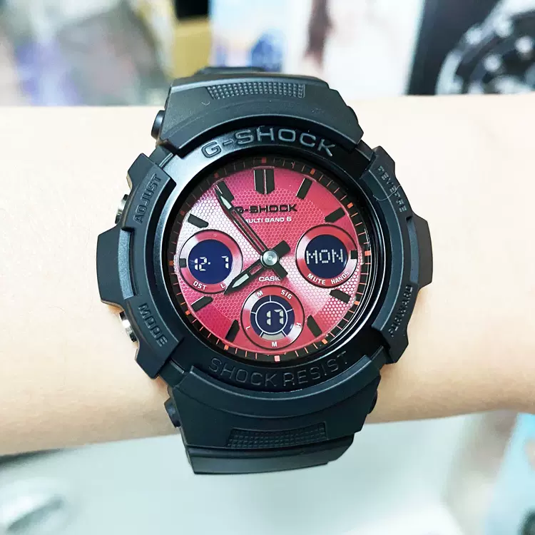 CASIO卡西欧手表G-SHOCK太阳能电波防水男表AWG-M100SAR-1A//SBP-Taobao