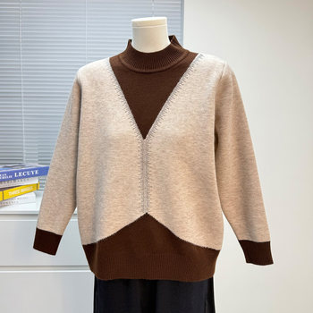 
Mother's clothing autumn and winter 2025 new sweater middle-aged and elderly women's one-piece velvet thickened loose tops plus velvet bottoming shirt