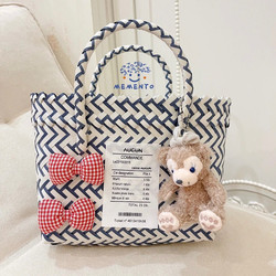 Large, High-Capacity, Aesthetically Pleasing, Hand-Woven Tote Basket, Commuter Handbag, Lunch Box, Gift Bag