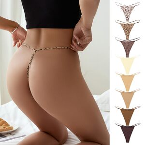 European and American sexy leopard print hot temptation thin band line thongs, pants pure panties, female ice silk without trace yoga