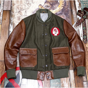 The entire 2,000 pieces will lose money to sell American casual retro wax leather neutral men and women A1 flying jacket leather

