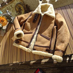 
Colomer Australian suede uncoated original ecological sheepskin all-in-one Japanese retro B3 genuine leather jacket for men and women