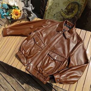 
Only 99 pieces of caramel-made thin soft sheepskin neutral retro oversized men and women wear genuine leather jackets for couples