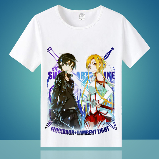 ソードアート・オンライン Tシャツ - キリト＆アスナ アニメ