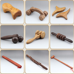 Vietnamese Solid Wood Meridian Dredging Gua Sha Acupressure Cervical Spine Massager Foot and Head Health Fitness Tapping and Rolling Stick
