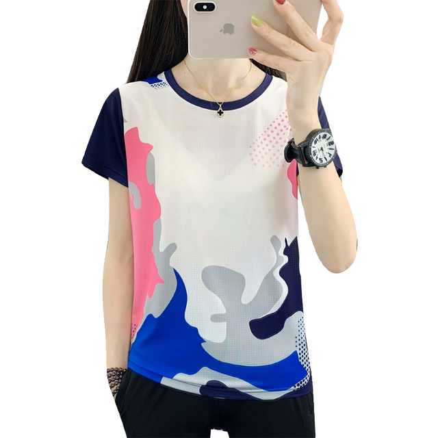 Outdoor ice silk camouflage quickdrying Tshirt women