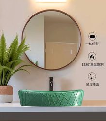 Light Luxury Style Bathroom Countertop Basin, Colorful Artistic Ceramic Washbasin, Balcony Creative and Unique Single Basin Washbasin