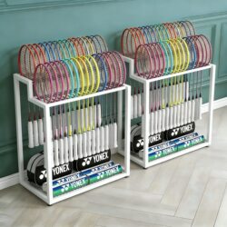 Sports Equipment Storage Rack, Household Sports and Fitness Equipment Storage Basket, Large Capacity for Badminton Rackets and Tennis Rackets