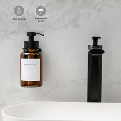 Wall-Mounted Glass Dispensing Empty Bottle, High-End Luxury Shampoo, Shower Gel, Hotel Hand Sanitizer, Bathroom Soap Dispenser