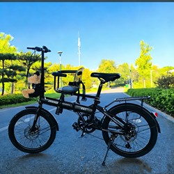 Angel Family Bicycle 20inch Speed Folding High-End Three-Person Bicycle Mother-Child Bicycle for Adults and Men