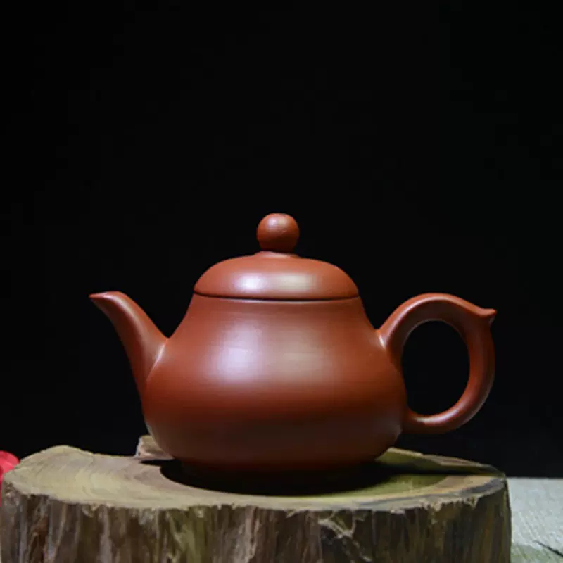 潮州純手工朱泥紫砂壺陸記文旦壺100ml中式茶具工夫泡茶手拉壺