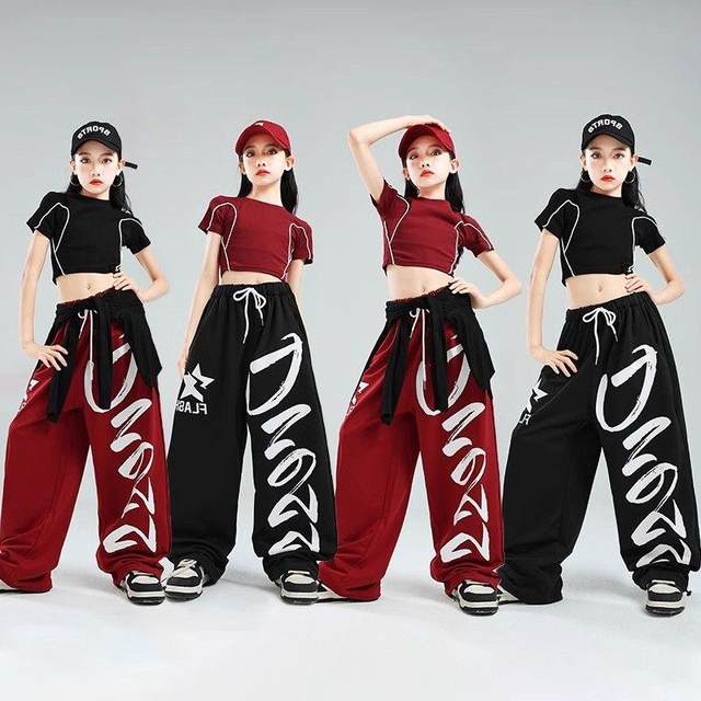 Children's jazz dance costumes jazz training clothes girls vest children hiphop street dance show costume trendy costumes
