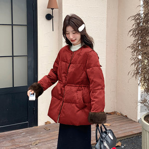 
Women's boutique down jackets, other white duck down winter spot products, short style, elegant and slim
