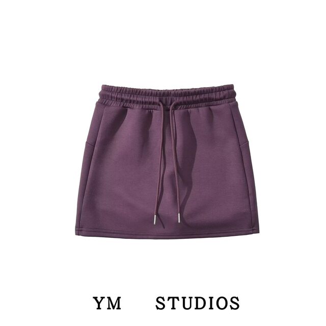 Age-reducing college style high waist tie air-sensitive sports skirt with safety pants casual hip-covered skirt
