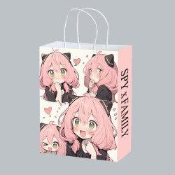 Hatsune Spy Play House Aniya Paper Bag Anime Tote Bag Two-Dimensional Gift Paper Bag Student Birthday