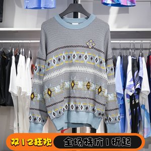Li Ning men's pullover knitted sweater 2025 autumn and winter new sports trend series loose sweater AMBT247