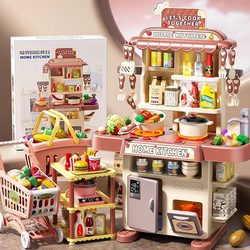 Children's Pretend Play Toys, Educational Toys for 3 to 6-Year-Old Babies, Mini Kitchen, Simulated Cooking, Little Girl's Birthday Gift