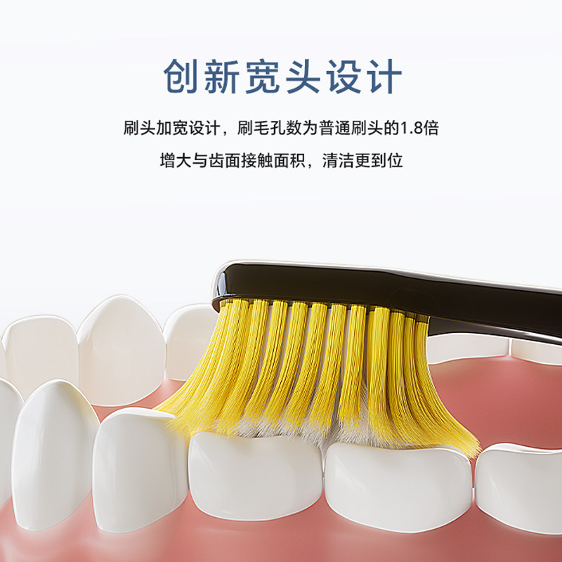 잇몸이 민감한 사람, 남성, 여성, 커플, 학생, 가족을 위한 일본산 65홀 클래식 10개 광폭모 칫솔 -