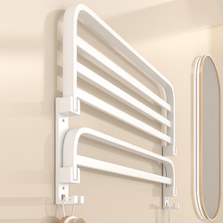 Cream-Colored White Towel Rack, No-Drill Bathroom Shelf, Wall-Mounted Toilet Towel Rack