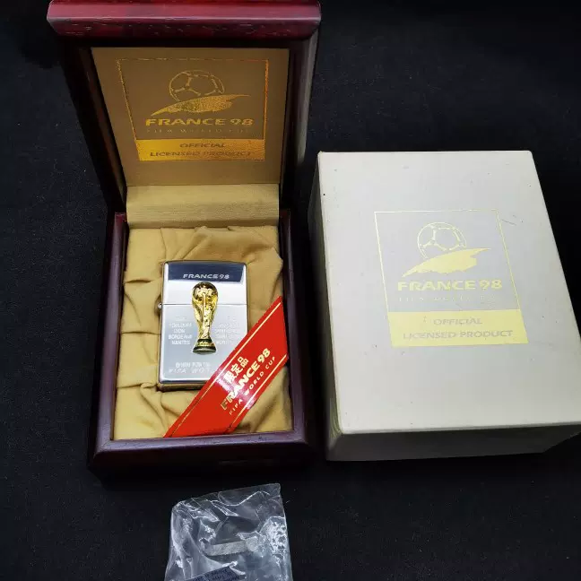 Zippo全新1997年底日版原厂纯银98世界杯限量500个-Taobao