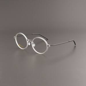 
6523 LIND BERG same ultra-light pure titanium large round frame men's myopia glasses frame
