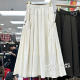 Design-sensory button pocket big sway skirt for women in summer 2025 new high-waisted slim black skirt long skirt
