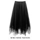 High-end drooping black gauze skirt irregular mesh skirt women's winter 2025 small skirt long skirt skirt