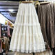 Spring beautiful long white lace tulle skirt cake skirt women's 2025 new skirt skirt long skirt
