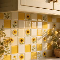 Dopamine Jelly Glass Tiles Handmade Tiles Bathroom Tiles Kitchen Dining Room Wall Tiles Sunflower Mosaic