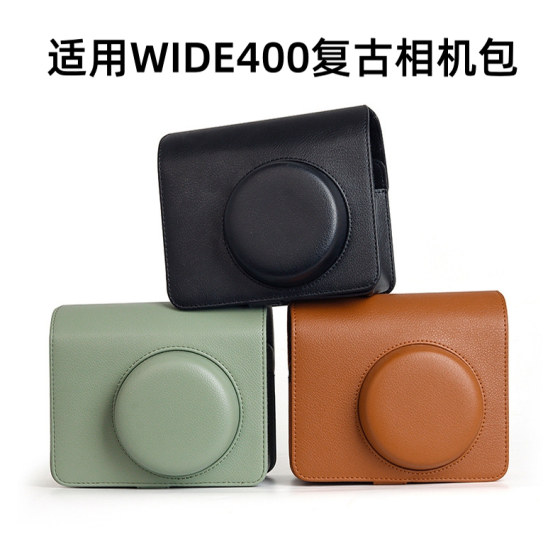 
Applicable to Fuji wide 400 camera bag Polaroid protective case instax wide 400 storage bag wide camera protective case crossbody bag accessories retro style leather men and women protection bag