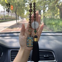Tangxi Hand-Painted Peace Amulet Men's High-End Car Pendant Natural Bodhi Car Hanging Ornament Birthday Gift