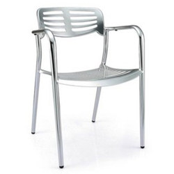 Toledo Chair Ribbed Aluminum Alloy Outdoor Restaurant Nordic Stylish Simple Hot Pot Dining Chair Hot Sale