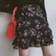 Large size small floral skirt for women, summer A-line skirt for fat mm high waist belly cover skirt for hips ruffled chiffon short skirt