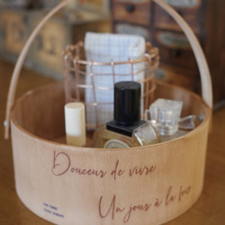 Cosa Japanese-Style Solid Wood Basket ins Retro Wooden Portable Storage Box Living Room Coffee Table Desktop Storage Organizer Box