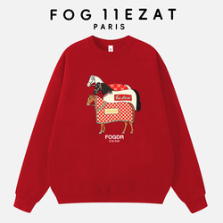 [Year of the Horse] Fog 11Ezat Collaboration Trendy Brand Zodiac Year Crewneck Sweatshirt Long-Sleeve Unisex Loose Top