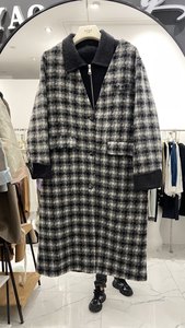 
European high-end double-sided coat for women 2025 winter new plaid wool coat + vest two-piece trendy set