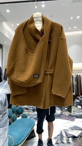 European 2025 new winter stand collar bag loose Korean version warm double sided 100% wool coat trendy