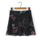 American retro flower printed mesh skirt for women short sexy high waist cover hips and slim A-line skirt short skirt