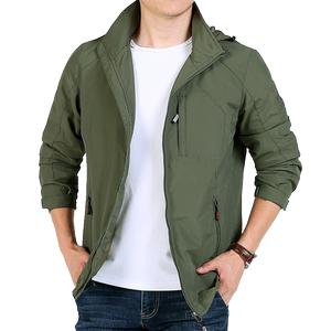 Jacket men's youth stand -up collar spring and autumn thin leisure sports large size loose outer set outdoor charge top men
