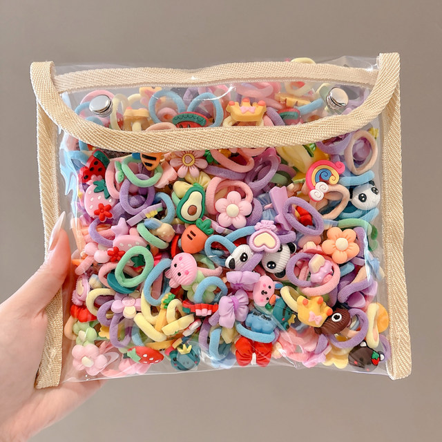 Children's rubber band does not hurt hair small headband girls cute hair ring tie headband high elastic durable baby hair rope headdress