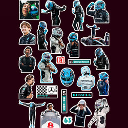 George Russell Stickers F1 Merchandise Decals Racing Driver Good-Looking Handsome Phone Desktop Decoration Stickers