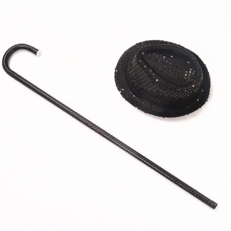 Acome Adult & Children's Jazz Dance Cane & Sequin Hat Set - T-Shaped ...