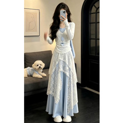 Korean-Style Gorgeous Early Spring Unique and Beautiful Dress for Women, 2026 New Model, Early Summer Outfit for Petite Figures, Long Dress Set